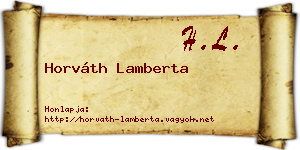 Horváth Lamberta névjegykártya